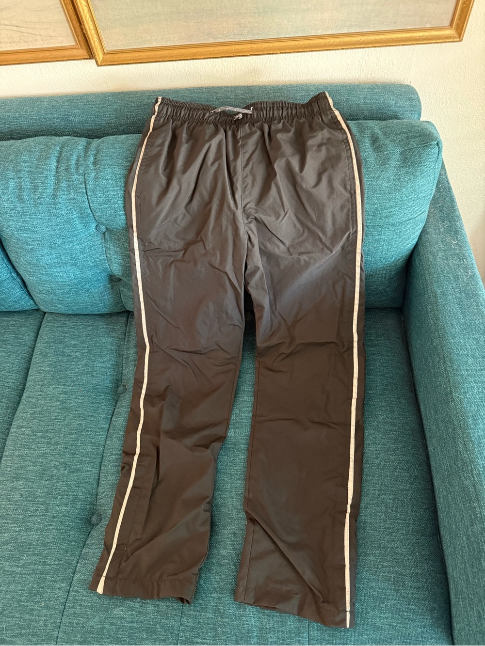 Boy’s Black Track Pants with Contrast Side Stripe